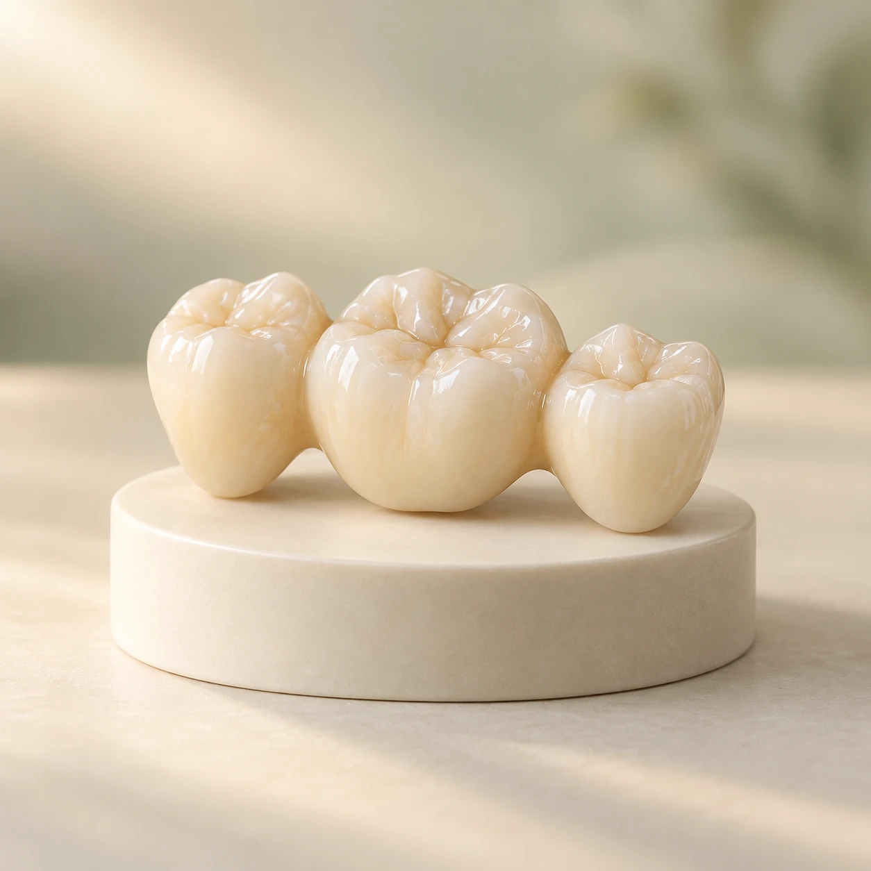Conceptual three-unit ceramic dental bridge