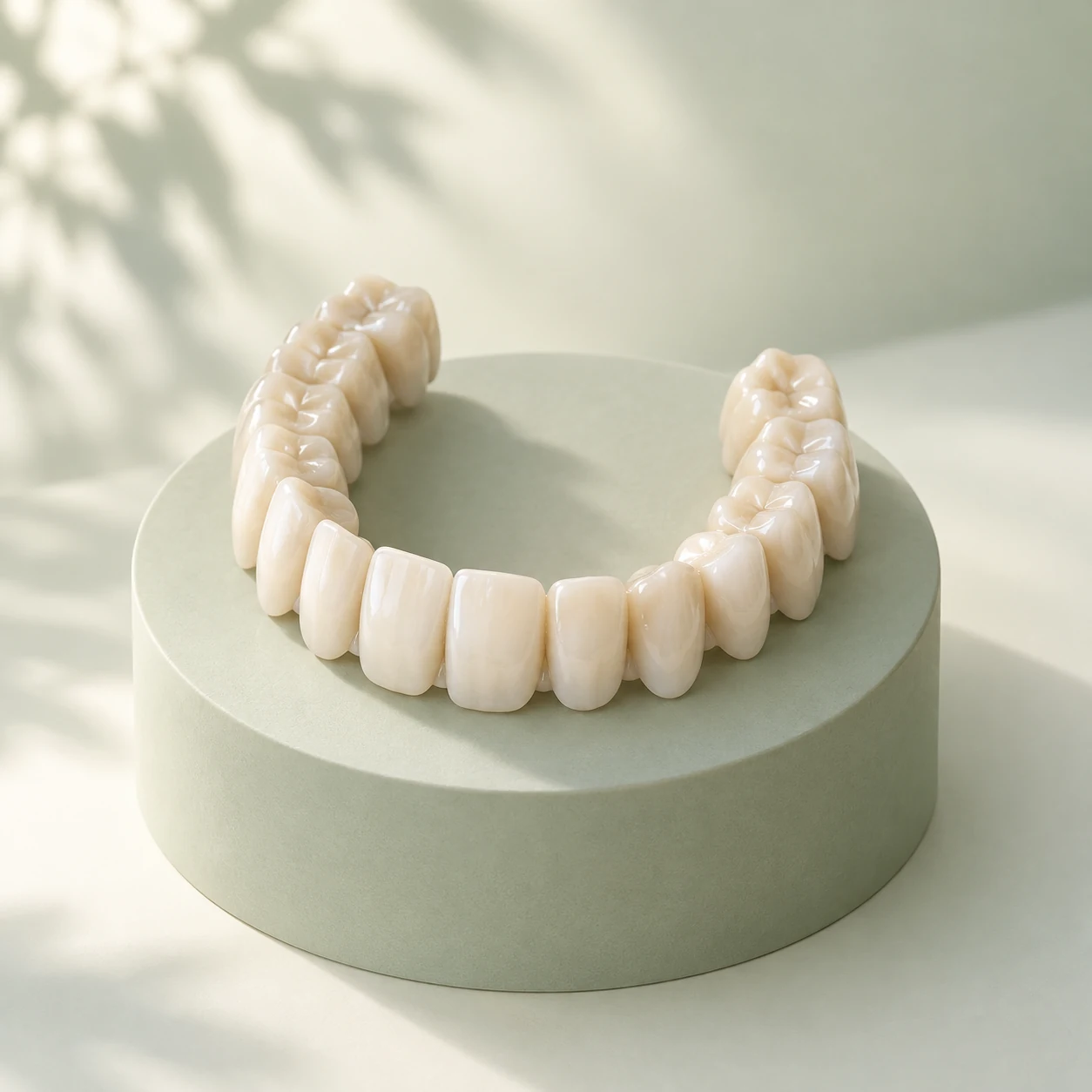 Conceptual ceramic dental arch illustrating full mouth rehabilitation